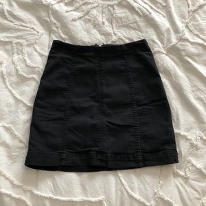 Free People black pleated mini skirt